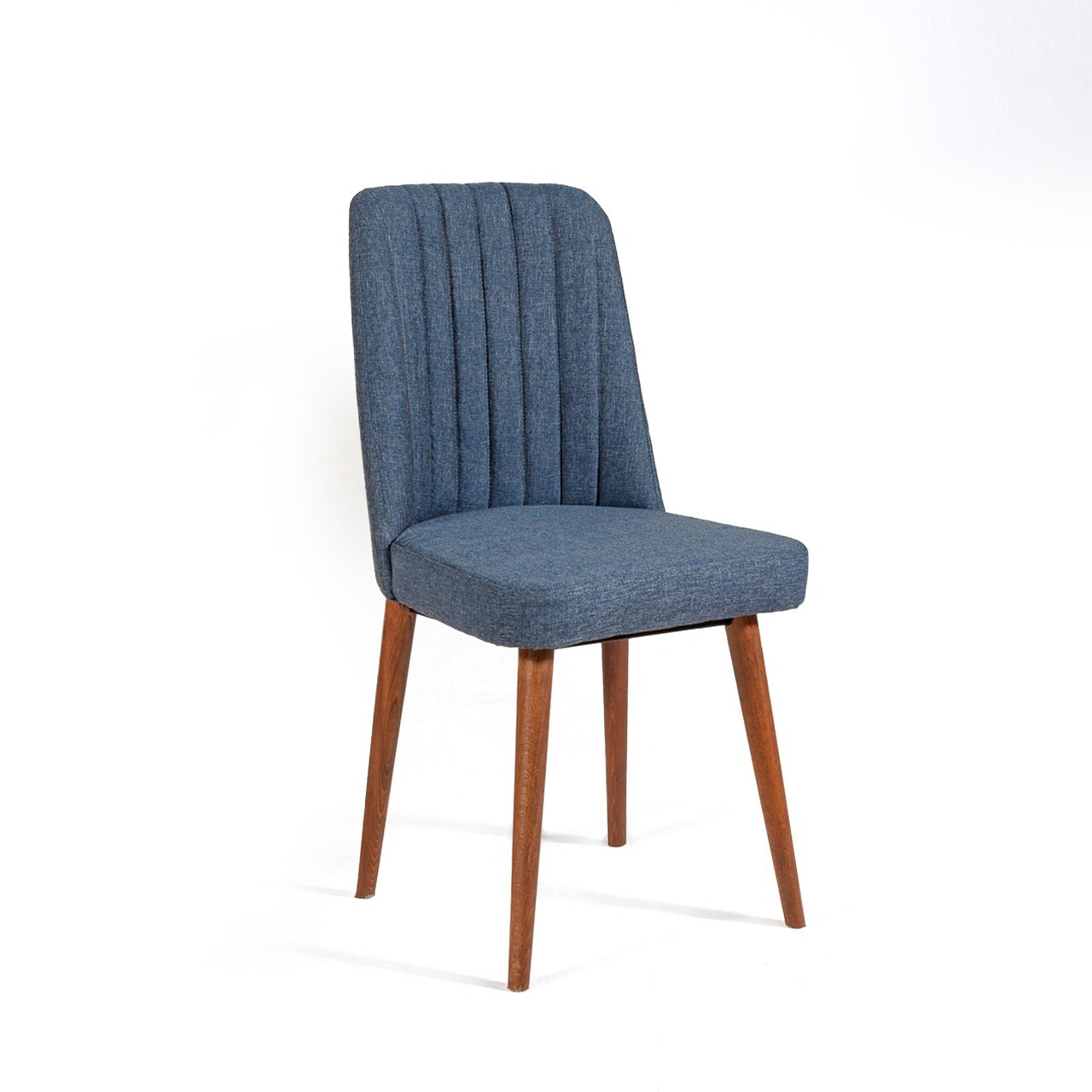 Scaun, Hanah Home, Vina 1048, 47x89x46 cm, Nuc / Albastru închis - imagine 4