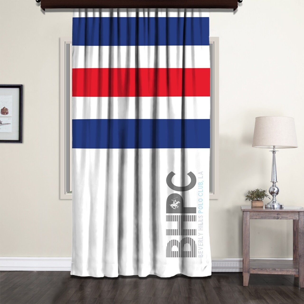 Draperie Beverly Hills Polo Club, 140x260, 100% Poliester, Blue/Red/White