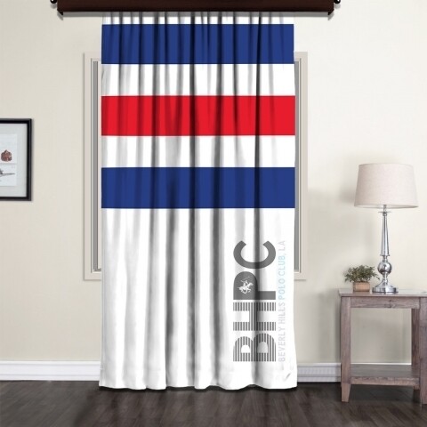 Draperie Beverly Hills Polo Club, 140×260, 100% poliester, Blue/Red/White (POLO imagine 2022 by aka-home.ro