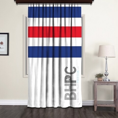 Draperie Beverly Hills Polo Club, 140x260, 100% poliester, Blue/Red/White