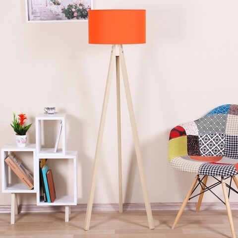 Lampadar casa parasio, 38x42x145 cm, 1 x e27, 60 w, portocaliu/alb