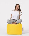 Taburet puf, Square Pouf, Ferndale, 45x45 cm, poliester impermeabil, galben