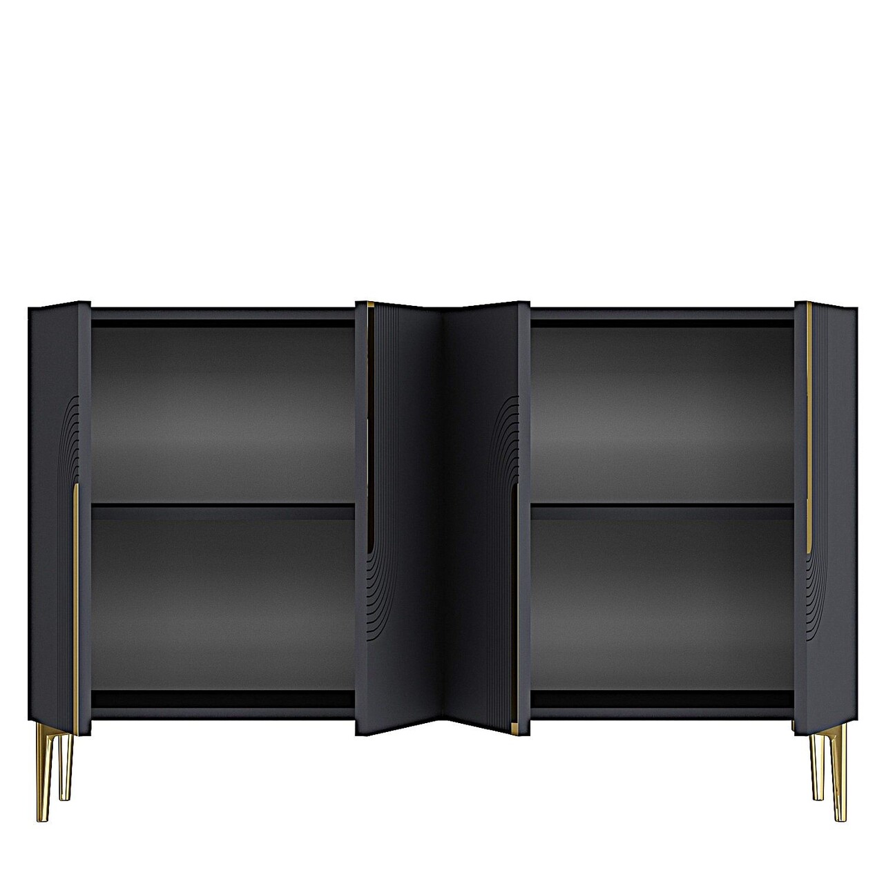 Consola, Hanah Home, Meyra 120, 120x75x32 cm, Antracit / Aur - view 7