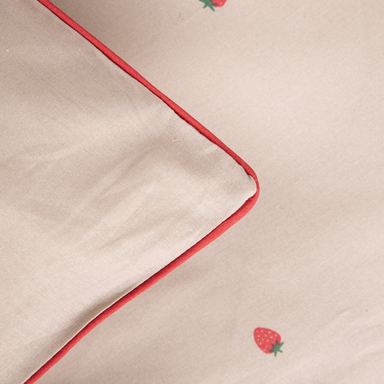 Lenjerie de pat King Size, Fresas, Homla, 200x220 cm, 3 piese, bumbac, bej/rosu - view 5