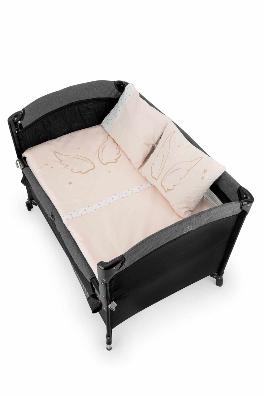 Set de dormit pentru bebelusi cu protectie laterala, Wallxpert, Park, Roz - imagine 4