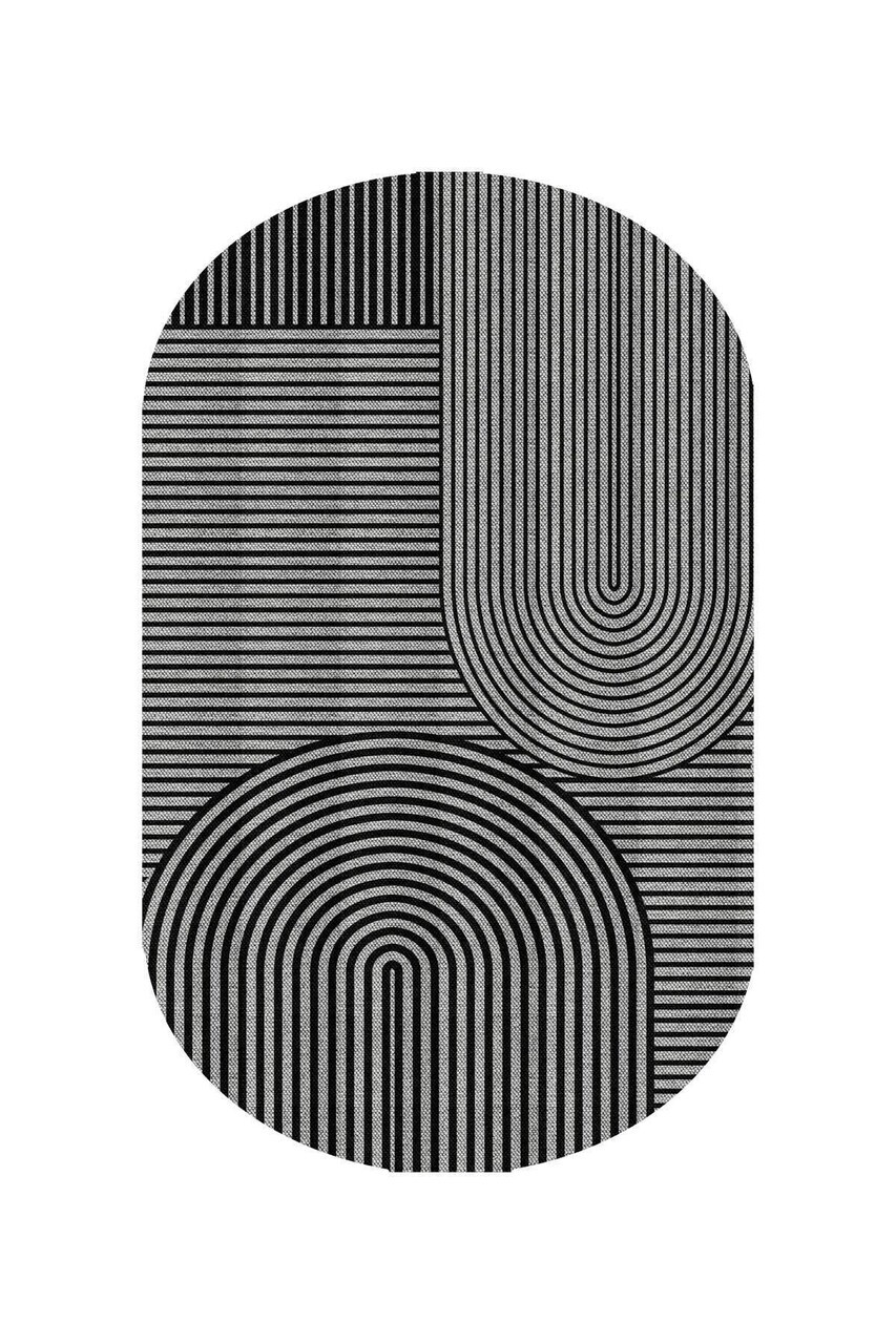 Covor, CLR-7188-Gri-Oval-37, 180x280 cm, Poliester, Gri — imaginea 2