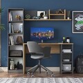 Set birou si biblioteca, Rani, HA125, 120x73 cm, PAL, Nuc / Antracit