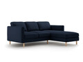 Coltar dreapta 3 locuri, Eden, Micadoni, 223x150x90 cm, catifea, albastru inchis
