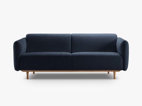 Canapea 3 locuri, Noomi-215, Micadoni Home, 196x94x75 cm, tesatura structurata chenille, albastru navy