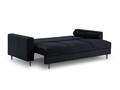 Canapea extensibila, Camellia, Mazzini Sofas, 3 locuri, cu lada de depozitare, 220x100x92 cm, catifea, albastru inchis