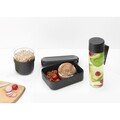 Set caserola pranz, bol si sticla de apa 3 piese, Brabantia, Make&Take Breakfast Set, 1.1 L, 500 ml, plastic, gri inchis