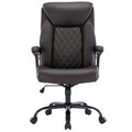 Scaun de birou Victory, Pakoworld, 64.5x72.5x118 cm, piele ecologica, maro