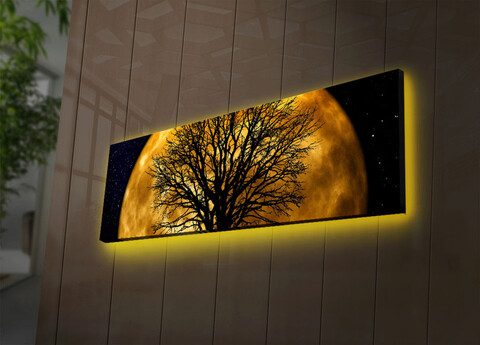 Tablou decorativ cu lumina LED, 3090DACT-71, Canvas, 30 x 90 cm, Multicolor Ledda