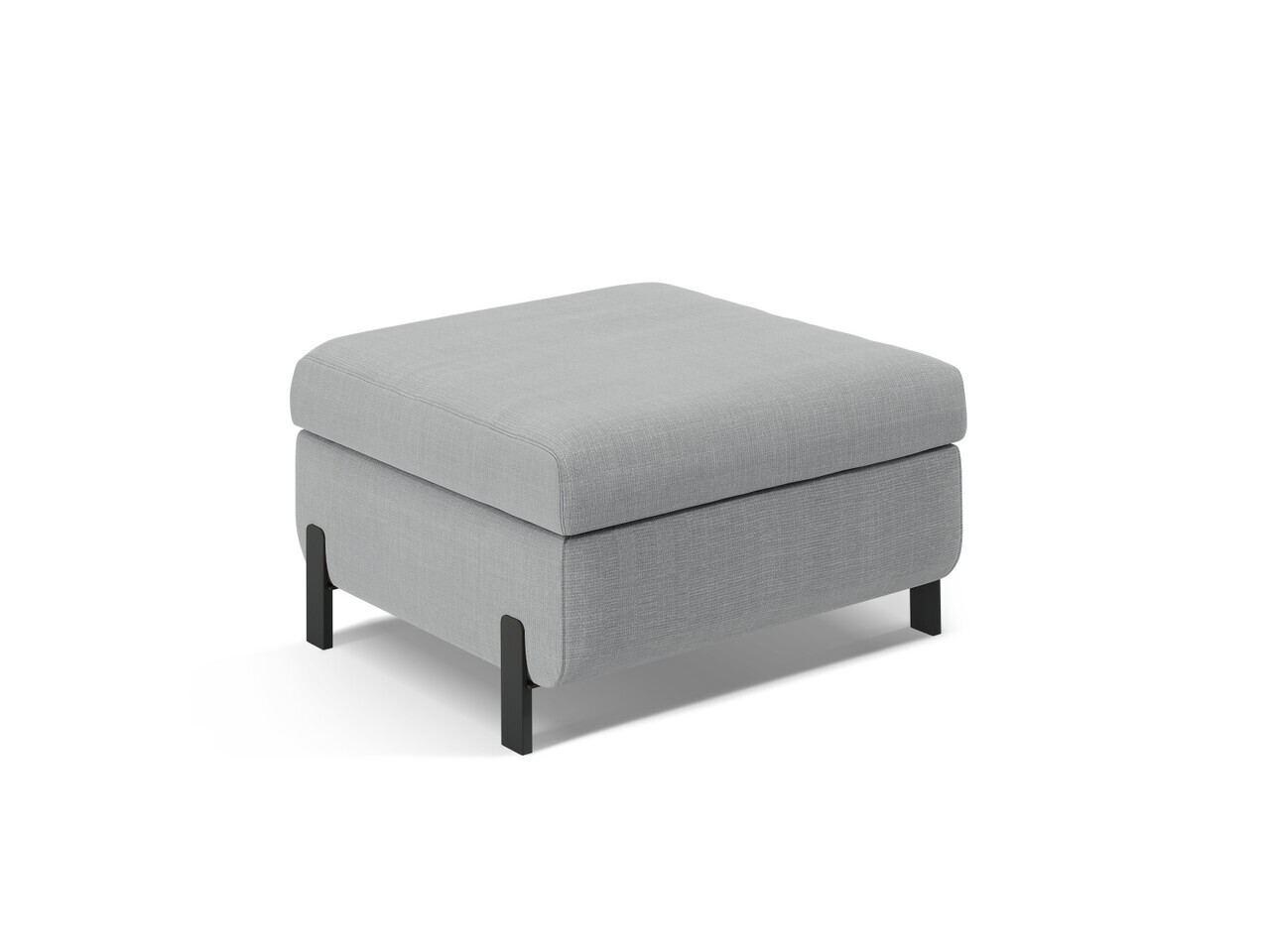 Taburet cu spatiu de depozitare, Gloria, Micadoni Home, 92x76x51 cm, tesatura structurata, gri deschis