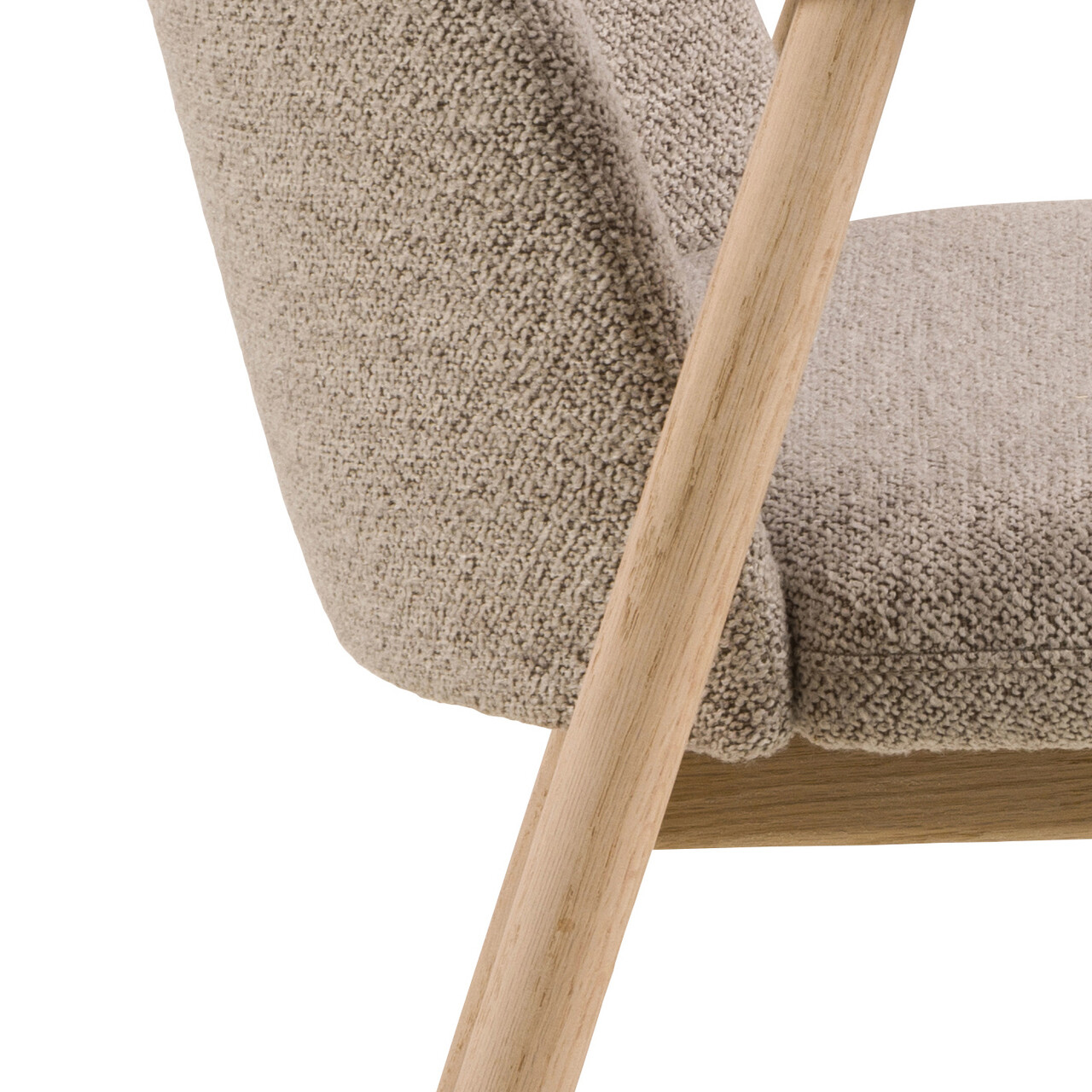 Scaun Leo, Actona, 55.5x57x80.5 cm, tesatura Boucle/lemn de stejar, bej - view 7