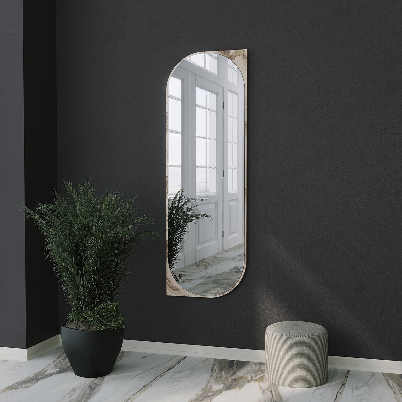 Oglinda decorativa, Neostill, Livi, 52x152 cm, MDF , Marmura - 2 | YEO