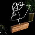 Decoratiune, Girl, 17x31x3.5 cm, Metal, Alb