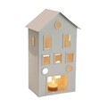 Suport pentru lumanare House, Versa, 25x18x31 cm, metal, alb