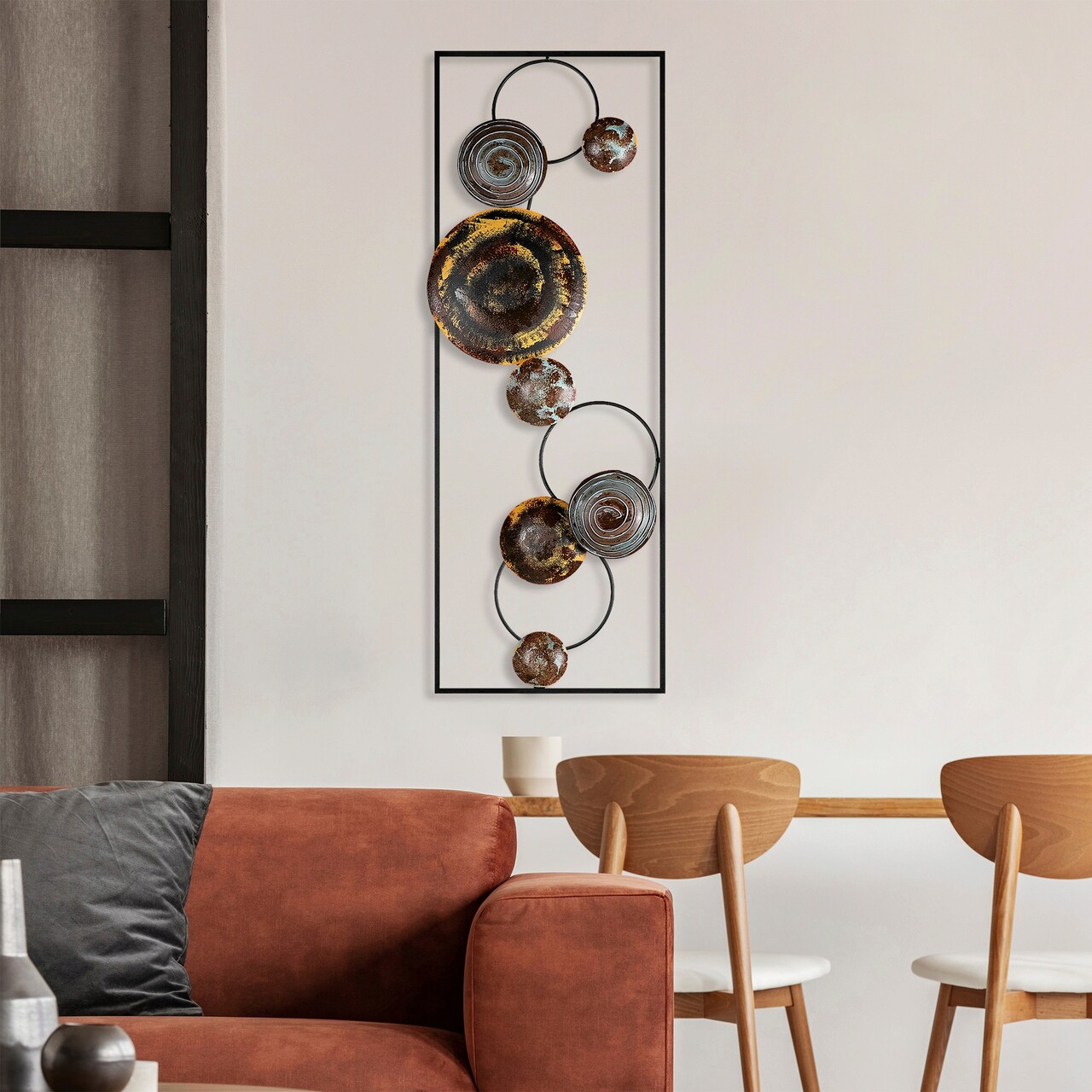 Decoratiune de perete, Textured, Metal, 90 x 32 x 4 cm, Multicolor - 1 | YEO