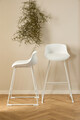 Scaun de bar Tina, Actona, 50x49x84 cm, piele ecologica/otel, alb