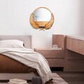 Oglinda decorativa, Palm Mirror L, Metal, Dimensiune: 59 x 57 cm, Bronz