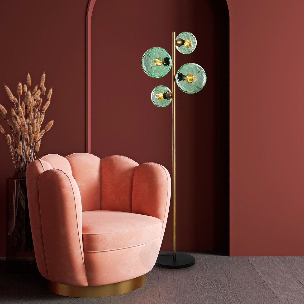 Lampadar, L'essentiel Maison, 521SHN3662, Mentă / Aur - view 3