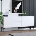 Consola, Emerald, Lucky, 180 x 80 x 40 cm, pal melaminat, alb
