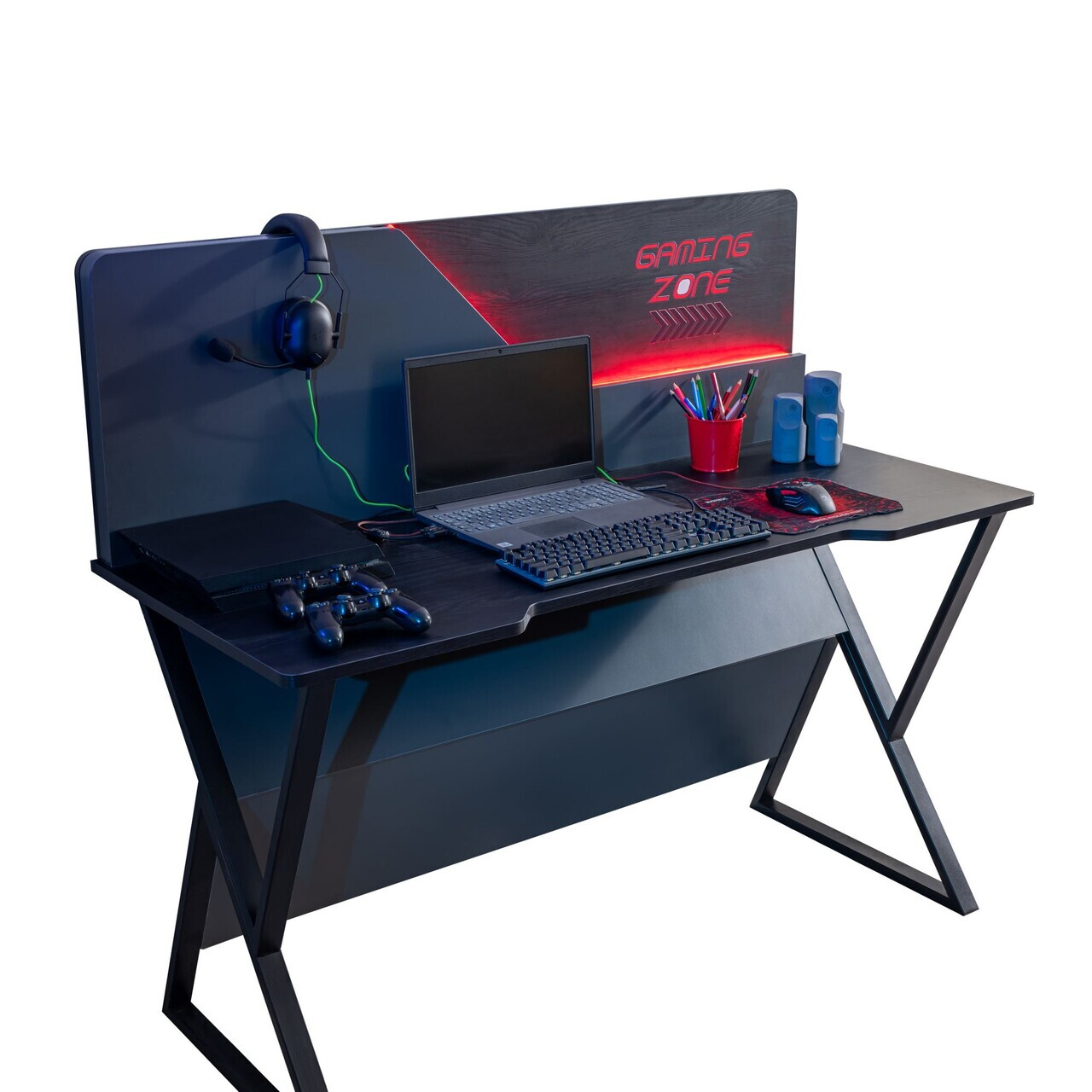 Birou, Hanah Home, Gaming Zone, 140x120x60 cm, PAL, Antracit - view 3