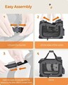Geanta de transport pentru animale de companie M, Feandrea, max 7-11 kg, 60x42x42 cm, tesatura Oxford/otel, gri