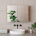 Dulap de baie cu oglindă, Hanah Home, 1754, 80x60x16 cm, MDF-LAM, Maro