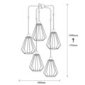 Lustra, Opviq, 892OPV1495, Metal, Negru