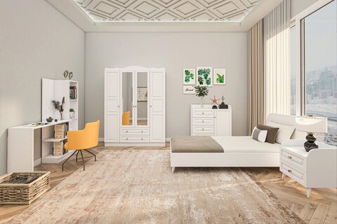 Set dormitor pentru copii, Glenevis, Tango 610, Alb Glenevis