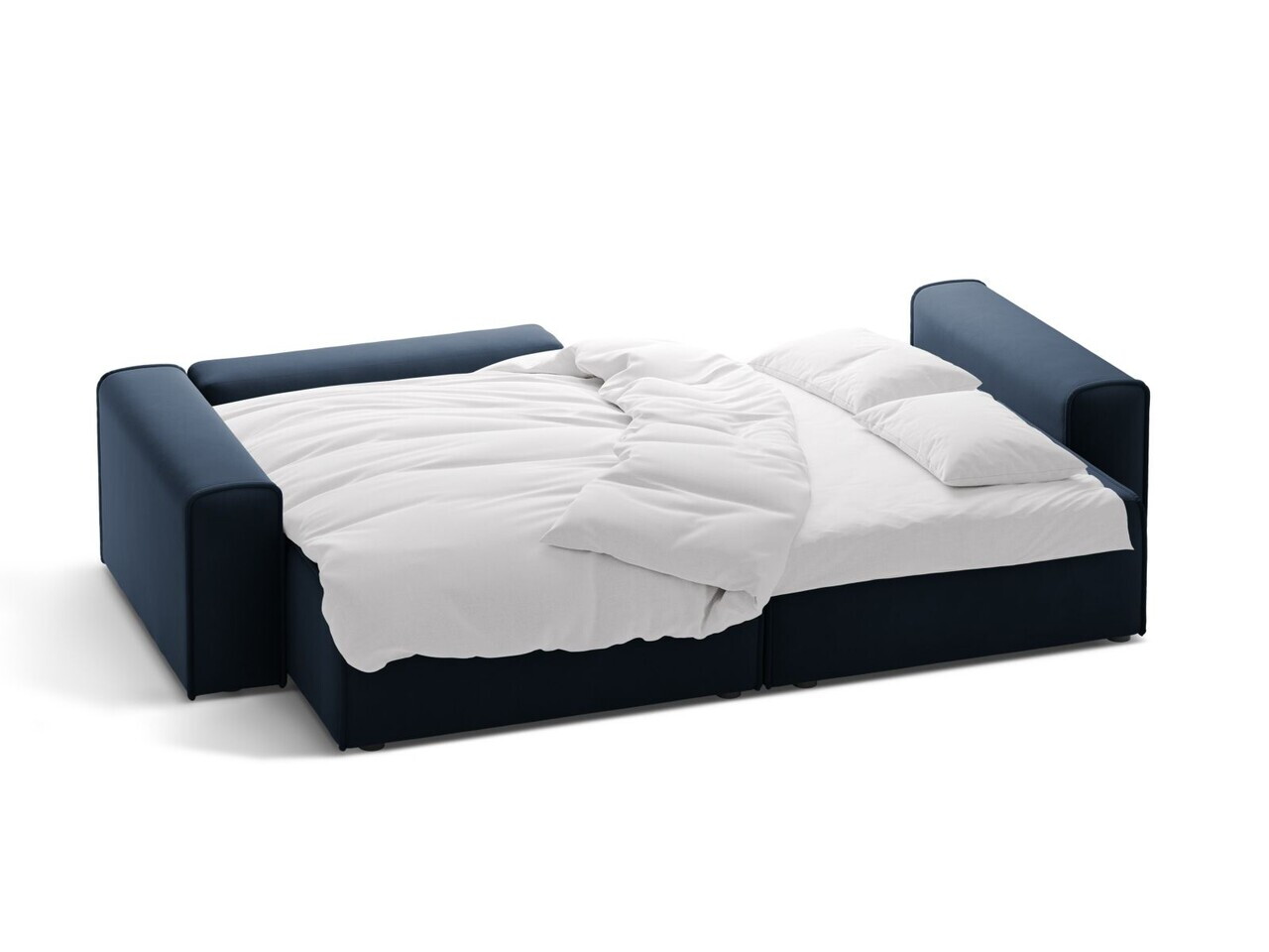 Coltar extensibil stanga 3 locuri, Victor, Micadoni Home, 246x148x83 cm, catifea, albastru inchis — imaginea 8