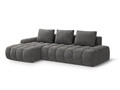Coltar extensibil stanga 3 locuri, Linz, Cosmopolitan Design, 275x142x84 cm, cotiera dreapta, catifea, gri