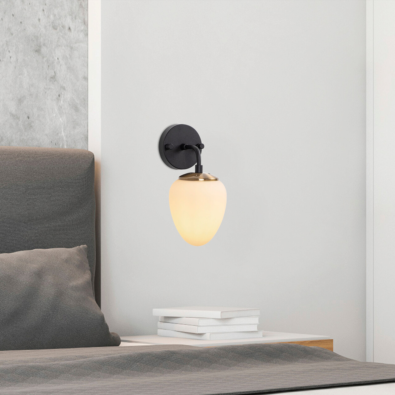 Aplica de perete, Fulgor, 942FLG2108, Metal, Negru / Antic / Crem - 1 | YEO