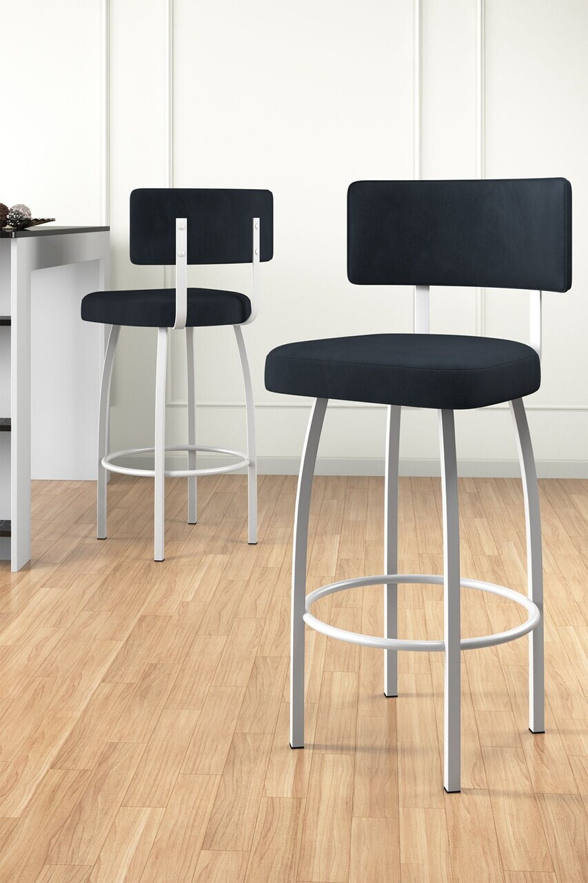 Set scaune de bar 4 piese, Hanah Home, Wosa, Antracit/Alb
