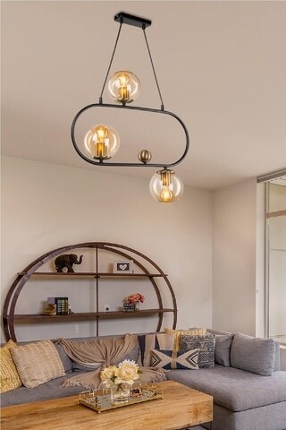 Lustra siyah, asz.1311, squid lighting, 60x60x100 cm, 60w, negru