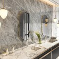 Oglinda decorativa, Siam, Riors, 45x85x2.2 cm, MDF , Gri inchis/Auriu