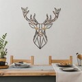 Decoratiune de perete, Deer, Metal, Latime: 60 cm / Inaltime: 65 cm, Multicolor