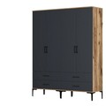 Dulap pentru haine, Hommy Craft, Kumsal TT, 160x47.5x201.4 cm, PAL, Nuc / Antracit