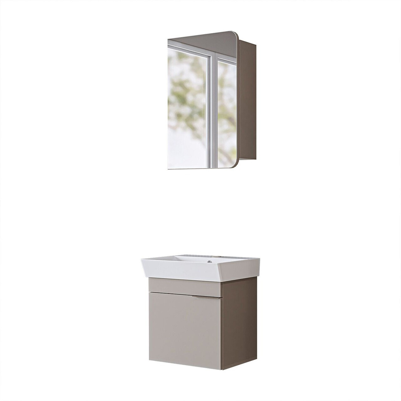 Set Dulap de Baie cu Chiuvetă și Oglindă (2 Piese), Hanah Home, 2935, MDF, Gresie — imaginea 6