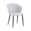 Scaun Lujo, Homla, 59x56.5x81 cm, metal/poliester, gri deschis