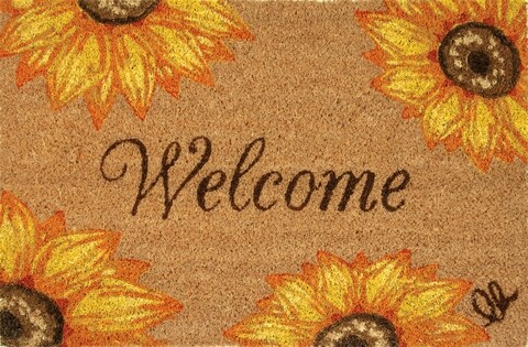 Covoras de intrare, Olivo Tappeti, Joy 13, Sunflower, 40 x 60 cm, fibra cocos, multicolor