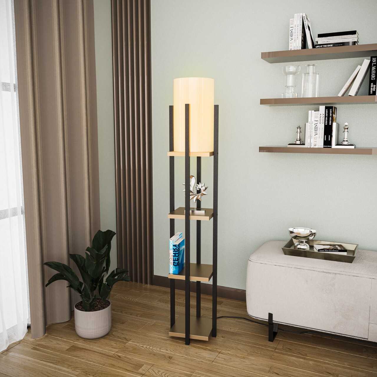 Lampadar, L'essentiel Maison, 892OPV1157, Negru - view 3