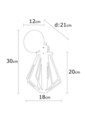Aplica de perete, Oylat - N-1042, Alby, 18 x 40 cm, 1 x E27, 40W, negru