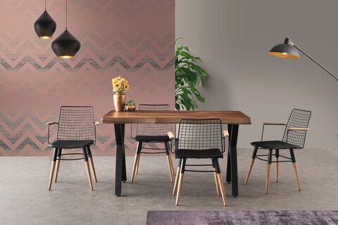Masa, nmobb , pera 1401, 140x75x80 cm, 100% mdf pictat/furnir, nuc negru