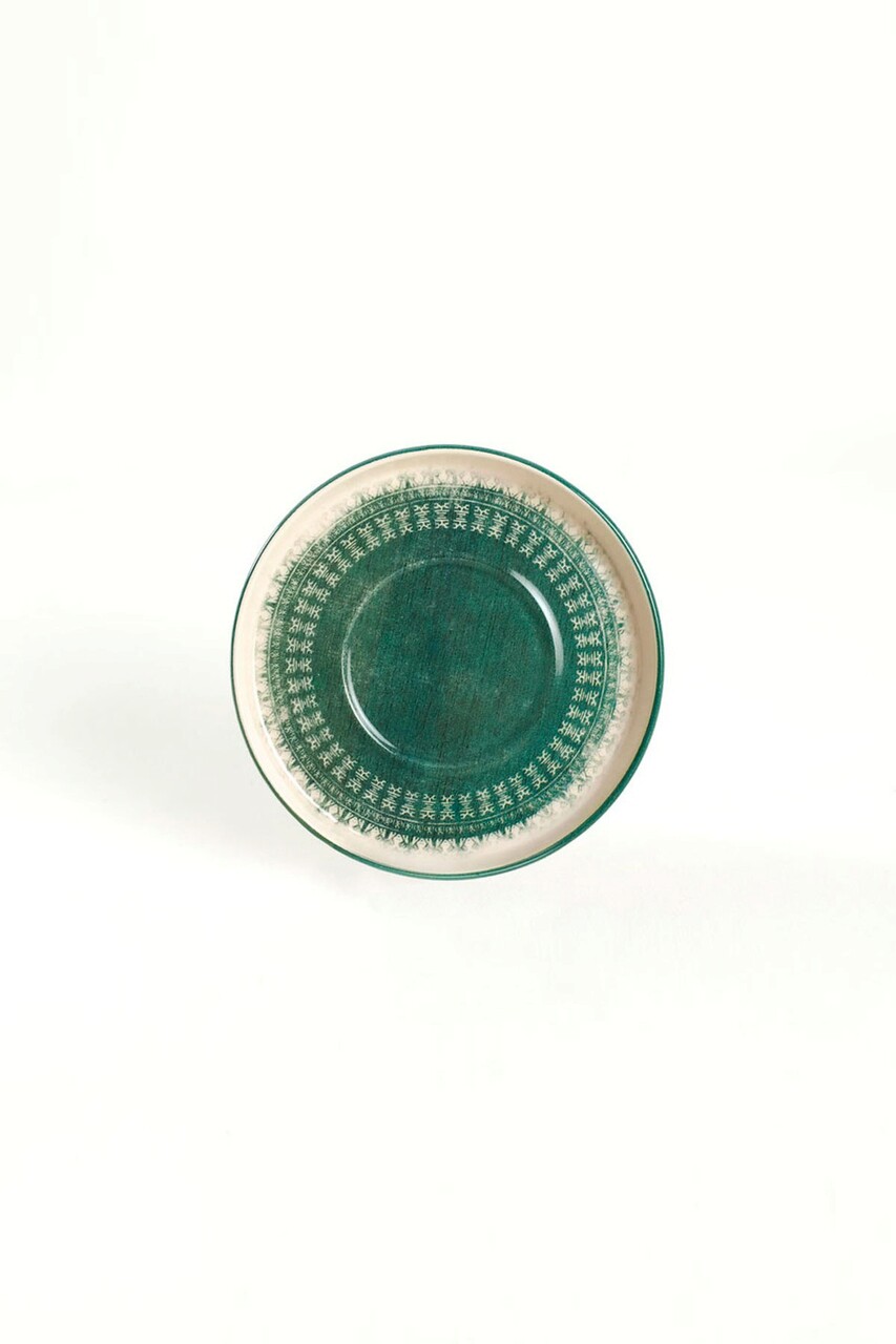 Set pentru ceai, Keramika, 275KRM1869, Ceramica , Nu absoarbe apa, Alb/Verde