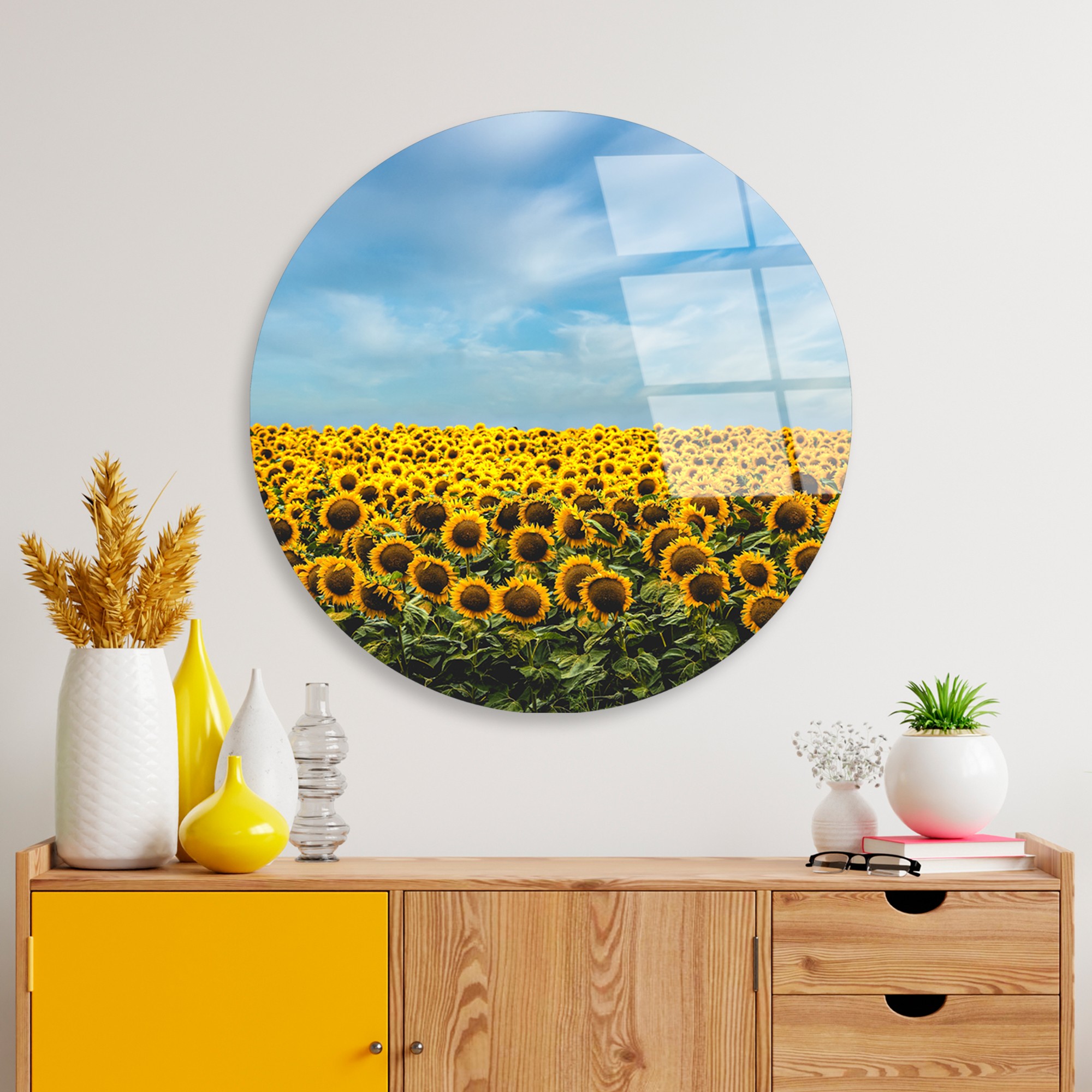 Tablou decorativ, UV-1135, Diametru: 60 cm, Multicolor