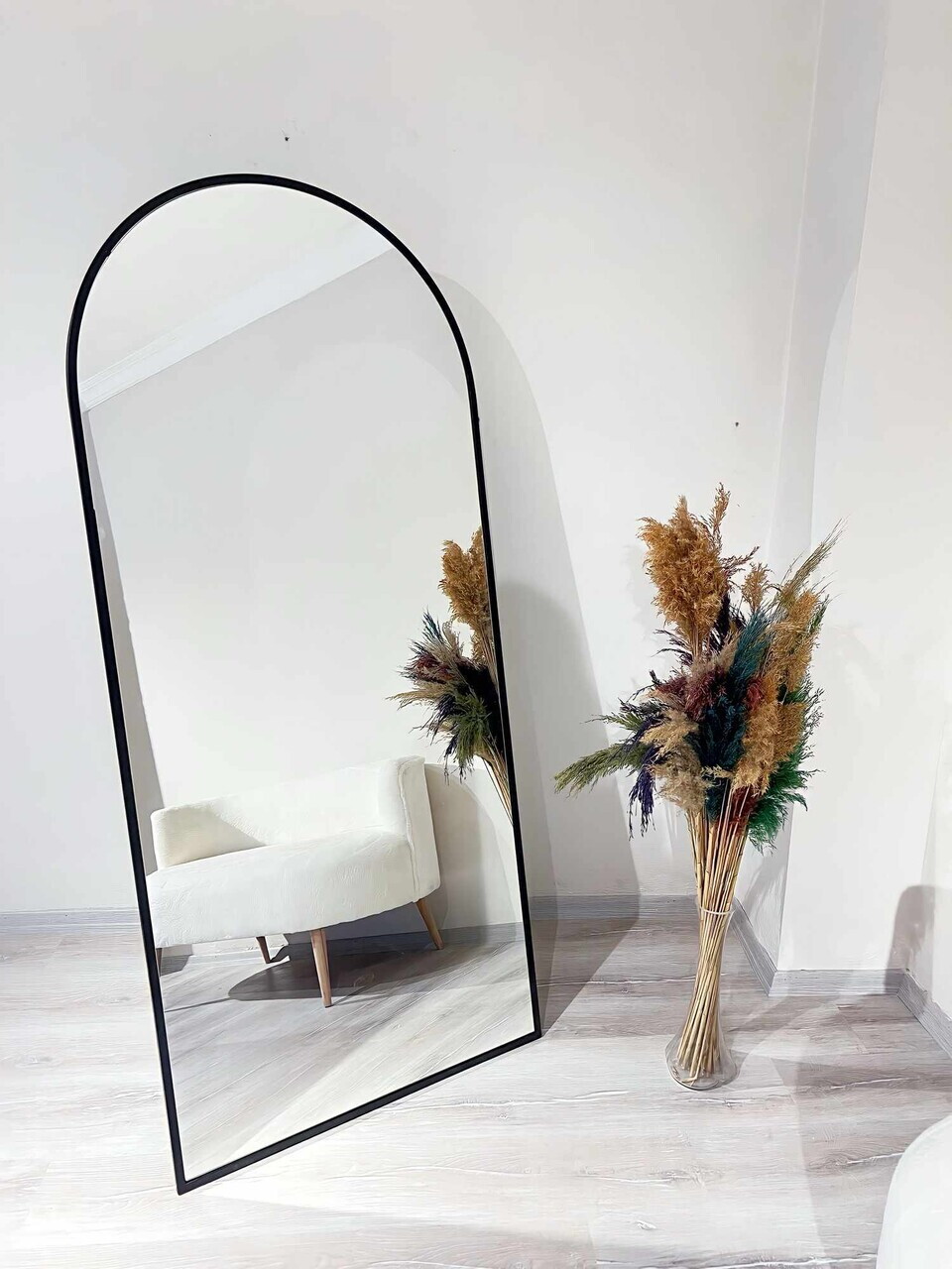 Oglinda Cheval, Hanah Home, Oval 80x180, 80x180x1.5 cm, Negru