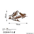 Decoratiune de perete, Mountain, Metal, 70 x 40 cm, Multicolor